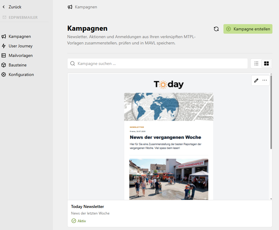 Kampagnen-Management mit edpWebKampagne