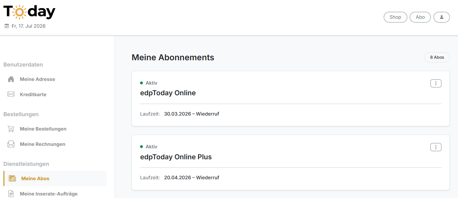 Meine Abonnements